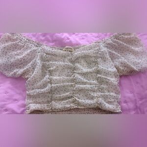 Elegant White Floral Crop Top